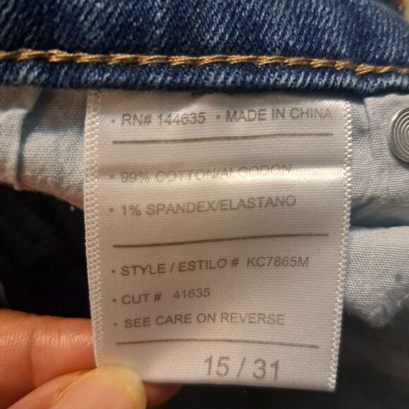 Kancan Distressed Straight Leg Streetwear Boho Jeans Size 31 NWT Lightwash Blue - Picture 7 of 14